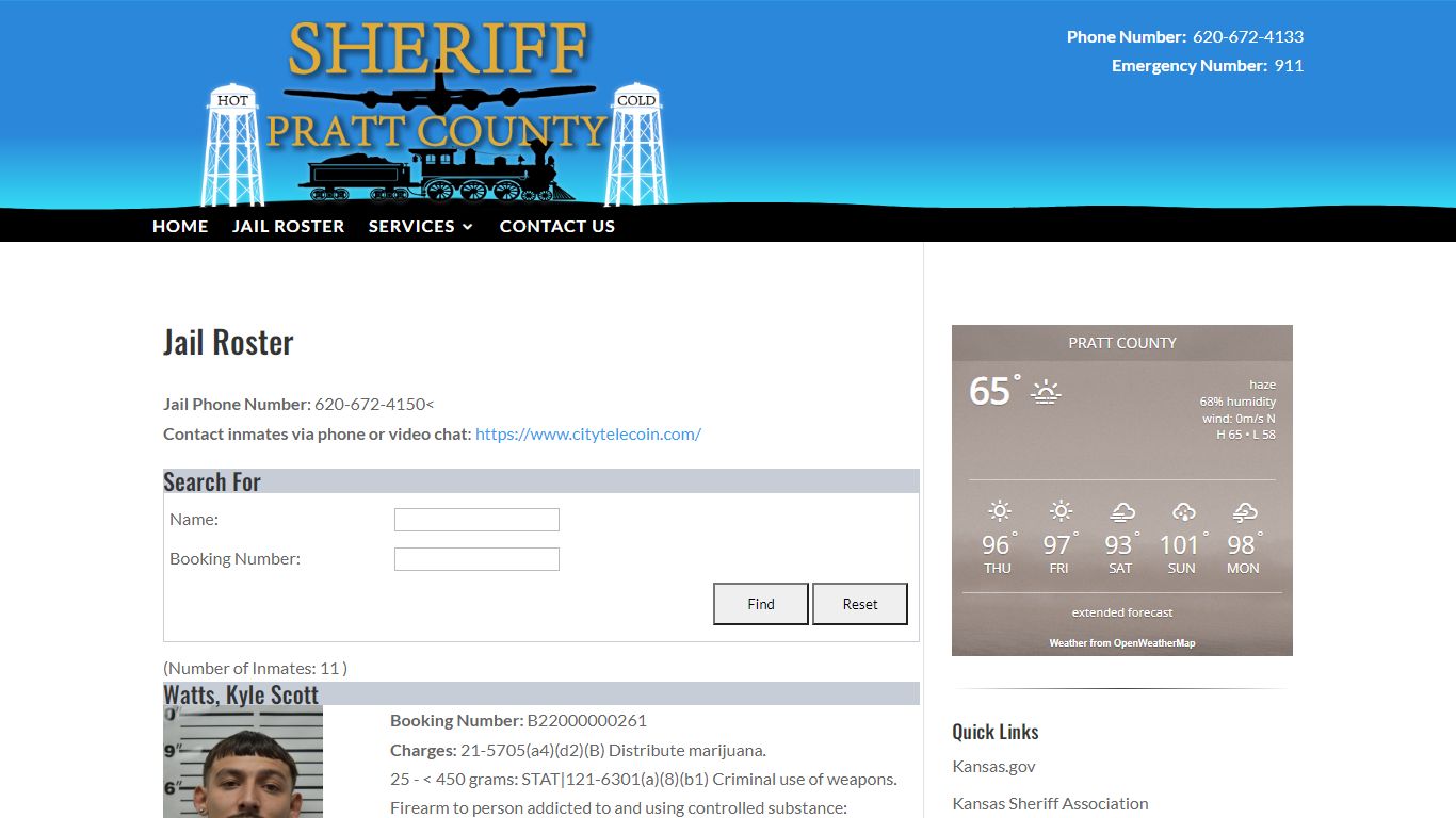 Jail Roster | Pratt County Sheriff